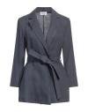 Niū Woman Blazer Midnight Blue Size M Linen, Cotton