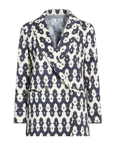Niū Woman Blazer Navy Size S Cotton, Elastane In Blue