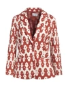 Niū Woman Blazer Rust Size Xl Cotton, Elastane In Red