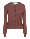 Niū Woman Cardigan Chocolate Brown Size Xl Viscose, Polyester