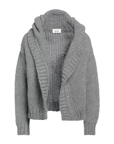 Niū Woman Cardigan Grey Size M Acrylic, Virgin Wool