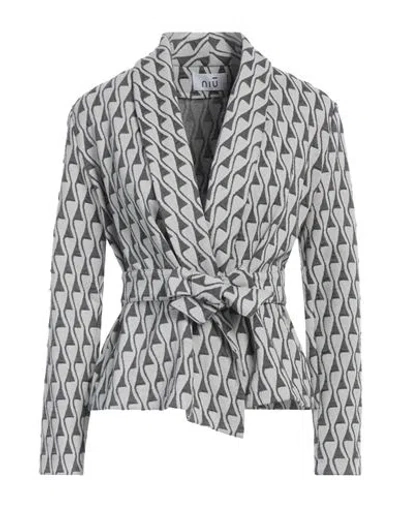 Niū Woman Cardigan Light Grey Size L Viscose, Polyester, Cotton, Polyamide, Elastane