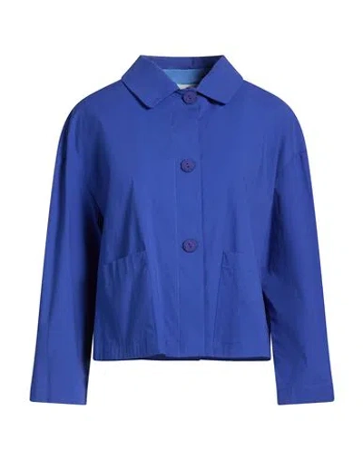 Niū Woman Jacket Bright Blue Size M Cotton, Elastane