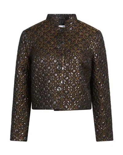 Niū Woman Jacket Chocolate Brown Size Xl Polyester, Cotton, Polyamide