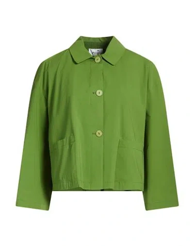 Niū Woman Jacket Green Size L Cotton, Elastane