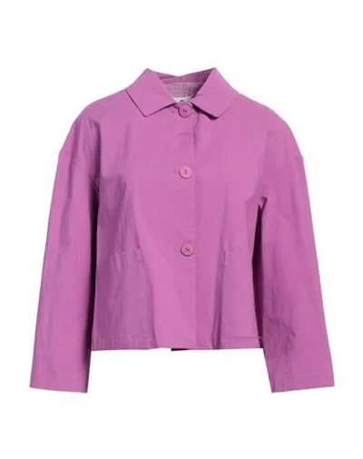 Niū Woman Jacket Mauve Size L Polyester In Purple