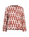 Niū Woman Jacket Rust Size L Cotton, Elastane In Red