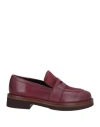 Niū Woman Loafers Burgundy Size 7 Leather In Red