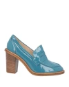 Niū Woman Loafers Turquoise Size 8 Soft Leather In Blue