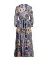 Niū Woman Maxi Dress Azure Size Xl Cotton In Blue