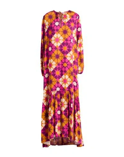 Niū Woman Maxi Dress Fuchsia Size L Viscose