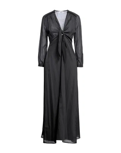 Niū Woman Maxi Dress Lead Size L Cotton In Grey
