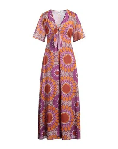 Niū Woman Maxi Dress Mauve Size L Cotton In Purple