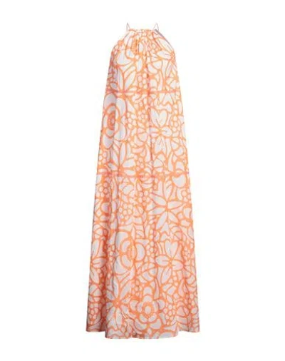 Niū Woman Maxi Dress Orange Size S Cotton