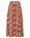 Niū Woman Maxi Skirt Brown Size L Cotton In Brown