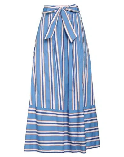 Niū Woman Maxi Skirt Light Blue Size M Cotton, Elastane