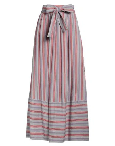 Niū Woman Maxi Skirt Light Grey Size L Viscose, Polyamide