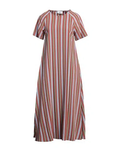 Niū Woman Midi Dress Brick Size L Viscose, Elastane In Red