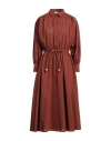 Niū Woman Midi Dress Brick Size M Cotton In Red