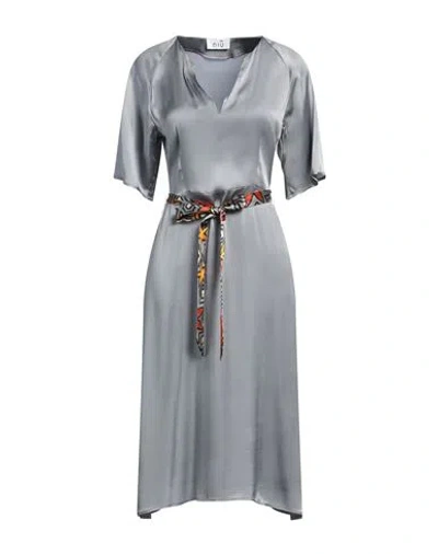 Niū Woman Midi Dress Grey Size L Acetate, Silk