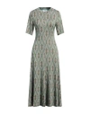 Niū Woman Midi Dress Military Green Size M Viscose, Polyamide, Metallic Fiber, Elastane