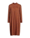Niū Woman Midi Dress Orange Size S Viscose In Orange