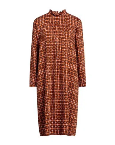Niū Woman Midi Dress Orange Size S Viscose