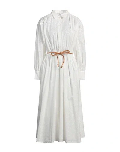 Niū Woman Midi Dress White Size L Cotton