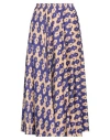 Niū Woman Midi Skirt Bright Blue Size Xl Cotton, Elastane