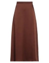 Niū Woman Midi Skirt Brown Size L Acetate, Viscose