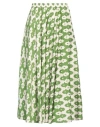 Niū Woman Midi Skirt Green Size L Cotton, Elastane In Green