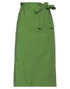 Niū Woman Midi Skirt Green Size S Cotton, Elastane
