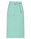 Niū Woman Midi Skirt Light Green Size L Cotton, Elastane In Green