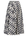 Niū Woman Midi Skirt Navy Size Xl Cotton, Elastane