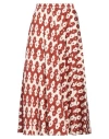 Niū Woman Midi Skirt Tan Size S Cotton, Elastane In Brown