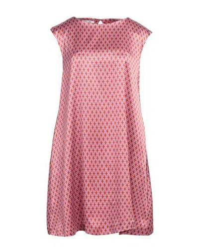 Niū Woman Mini Dress Brick Size L Silk, Elastane In Red