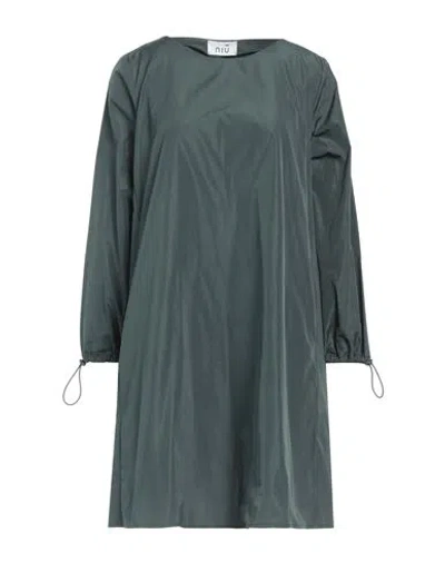 Niū Woman Mini Dress Dark Green Size L Polyester