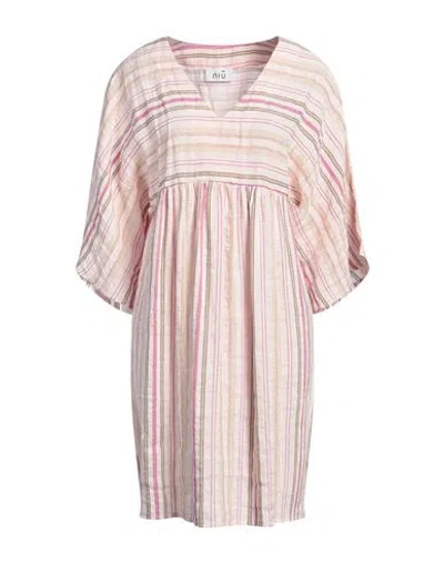 Niū Woman Mini Dress Light Pink Size M Linen, Cotton