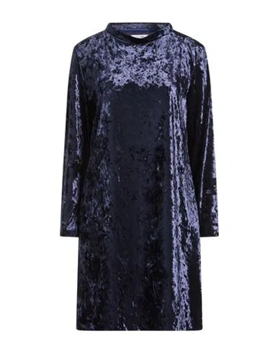Niū Woman Mini Dress Midnight Blue Size M Polyester, Elastane