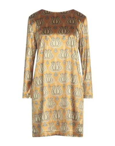 Niū Woman Mini Dress Yellow Size L Polyester
