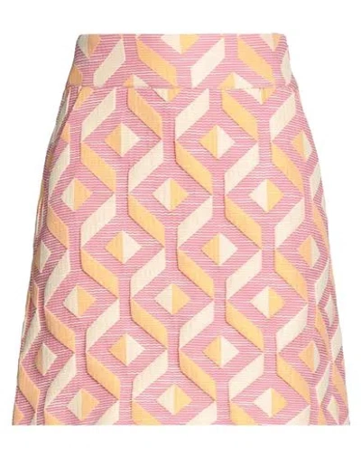Niū Woman Mini Skirt Pink Size L Polyester, Cotton, Polyamide