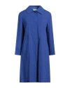Niū Woman Overcoat & Trench Coat Blue Size L Cotton, Elastane
