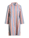 Niū Woman Overcoat & Trench Coat Light Blue Size M Cotton, Elastane In Blue
