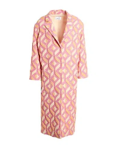 Niū Woman Overcoat & Trench Coat Magenta Size M Polyester, Cotton, Polyamide In Purple