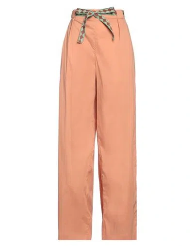 Niū Woman Pants Apricot Size L Cotton, Polyamide, Elastane In Orange