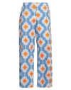 Niū Woman Pants Azure Size M Cotton, Elastane In Blue