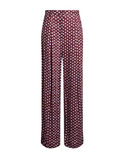 Niū Woman Pants Chocolate Brown Size M Viscose In Purple
