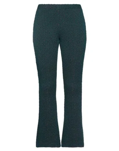 Niū Woman Pants Deep Teal Size M Acrylic, Polyamide, Polyester, Elastane In Green