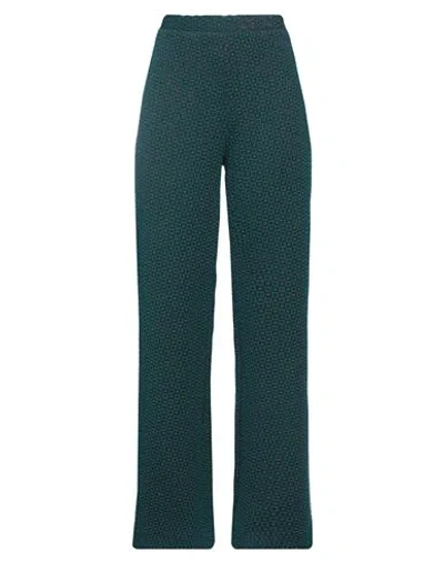 Niū Woman Pants Deep Teal Size S Acrylic, Polyamide, Polyester, Elastane In Green