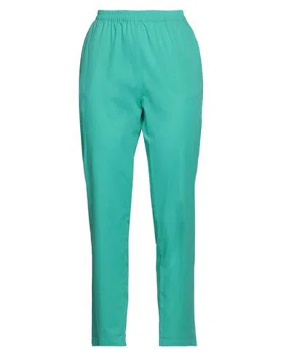 Niū Woman Pants Emerald Green Size S Cotton, Elastane